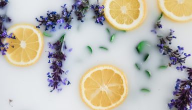 Relaxing floral and citrus milk bath